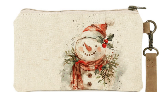 Light Gray Cotton Curls Christmas Wristlet