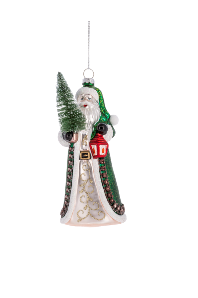 Gray Santa w/Tree Ornaments