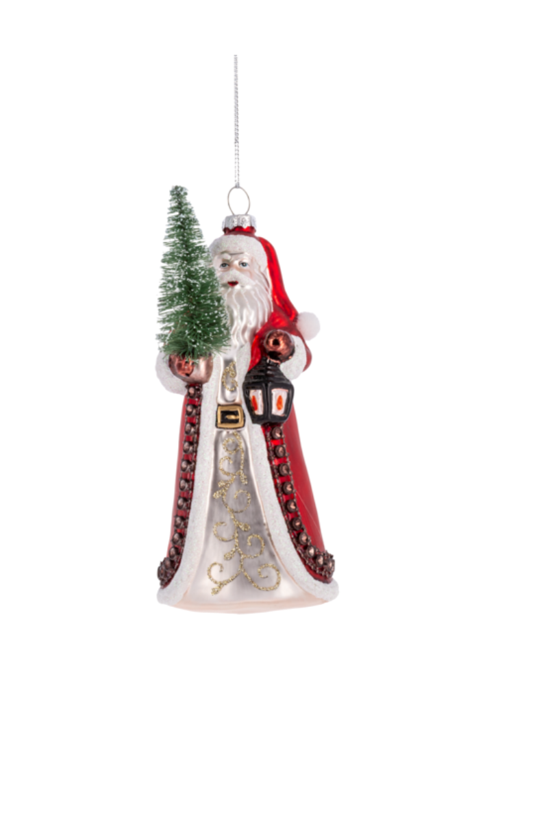 Gray Santa w/Tree Ornaments