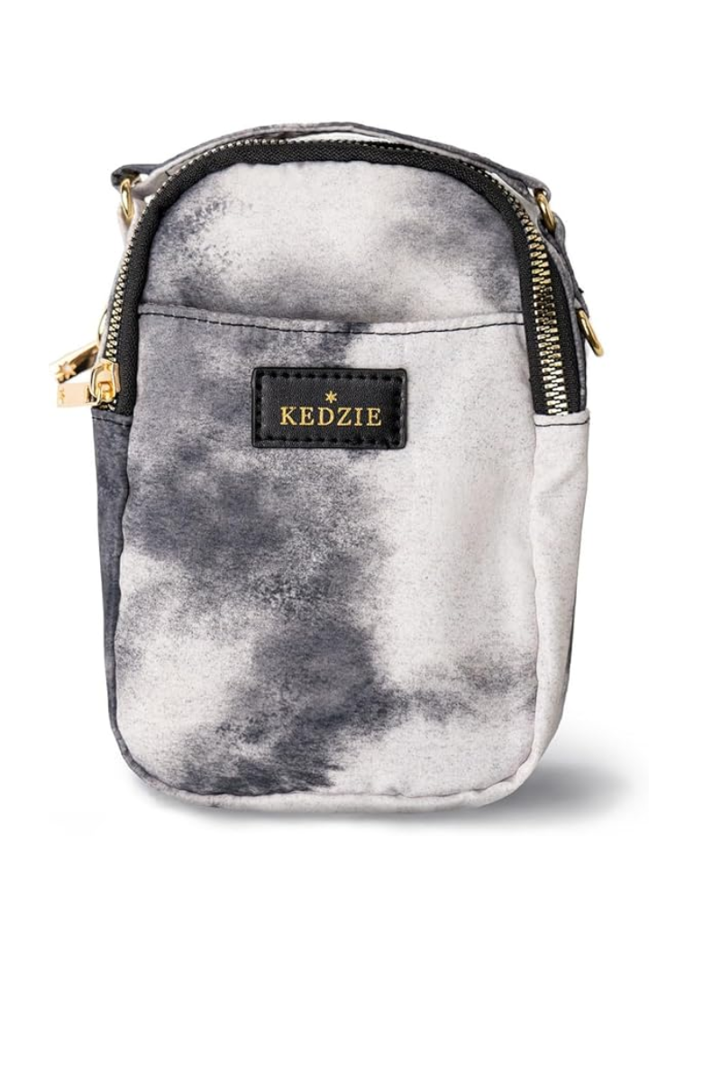 Gray KEDZIE Crosstown Crossbody Zipper Bag with Adjustable Strap