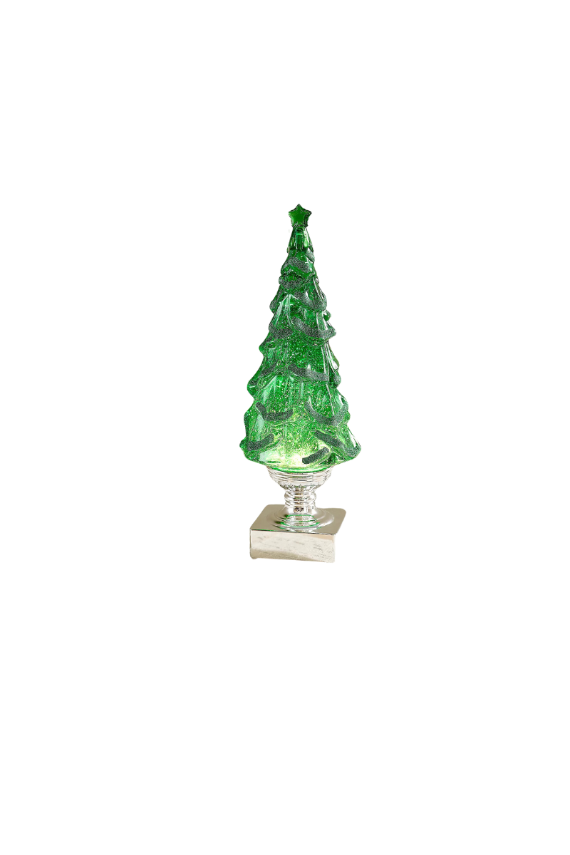 Sea Green 14" LED Blowing Glitter Tree