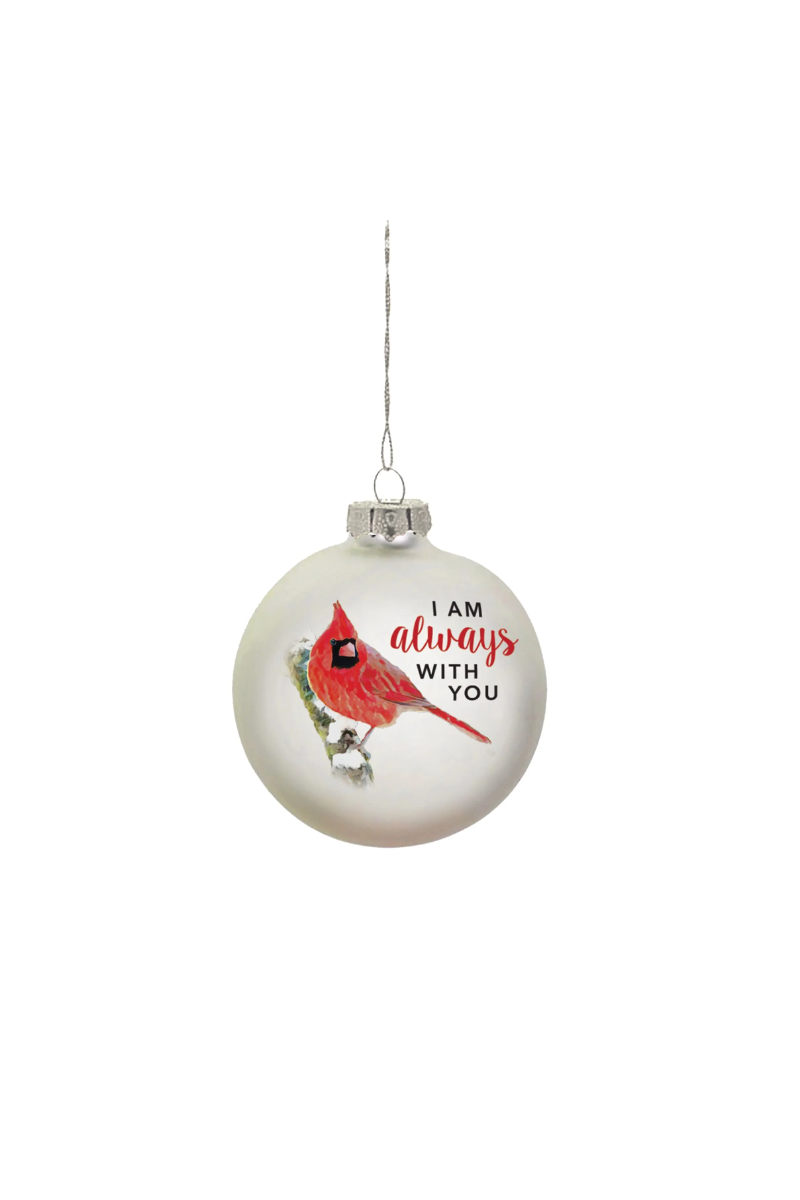 Light Gray Caring Cardinals Ornament