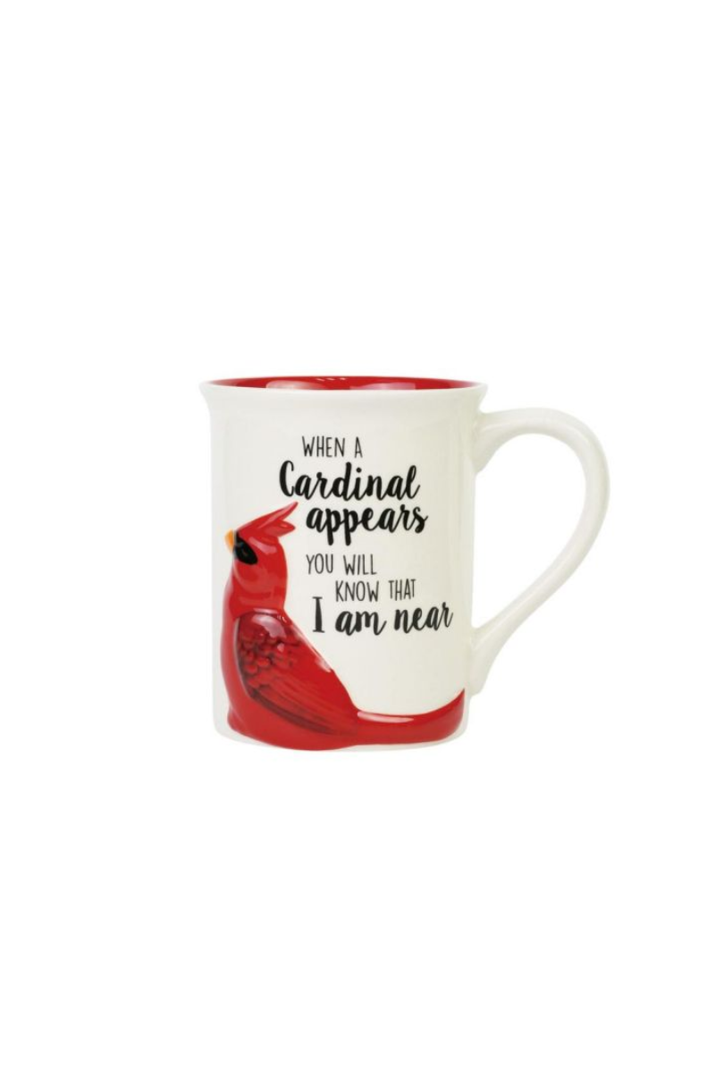 Antique White Our Name Is Mud Sculpted Cardinal Mug