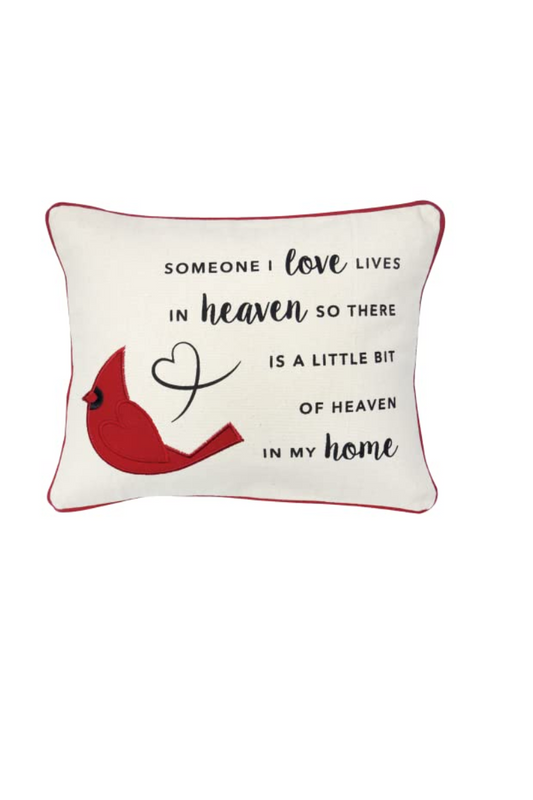 Antique White Enesco Izzy and Oliver Caring Cardinals Little Bit of Heaven Accent Throw Pillow