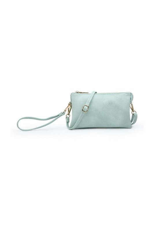 Light Gray Jen & Co Riley Crossbody/Wristlet-Seafoam