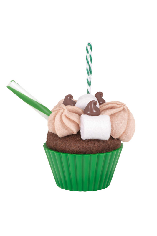 Sea Green 2024 Ornament - Christmas Cupcakes Cup of Cocoa