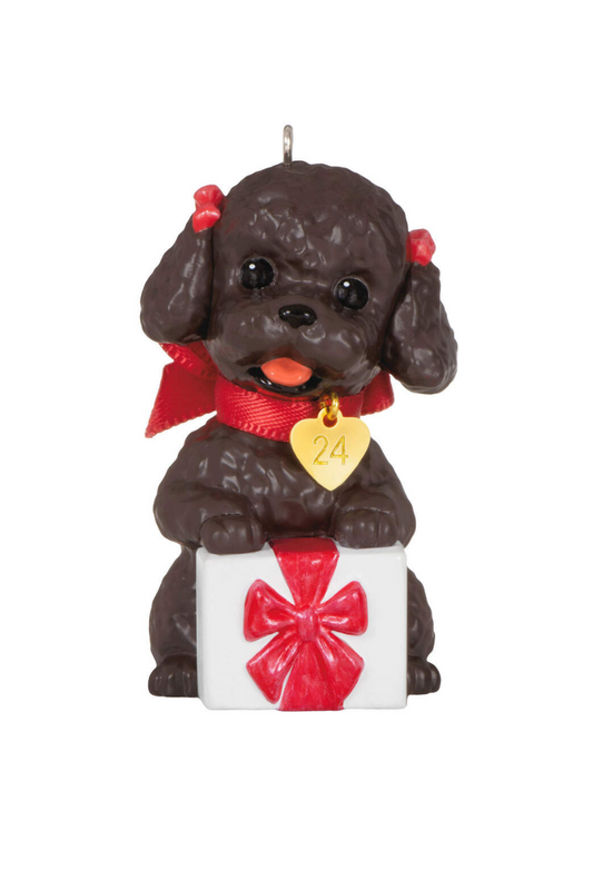 Dark Slate Gray 2024 Ornament - Poodle Love