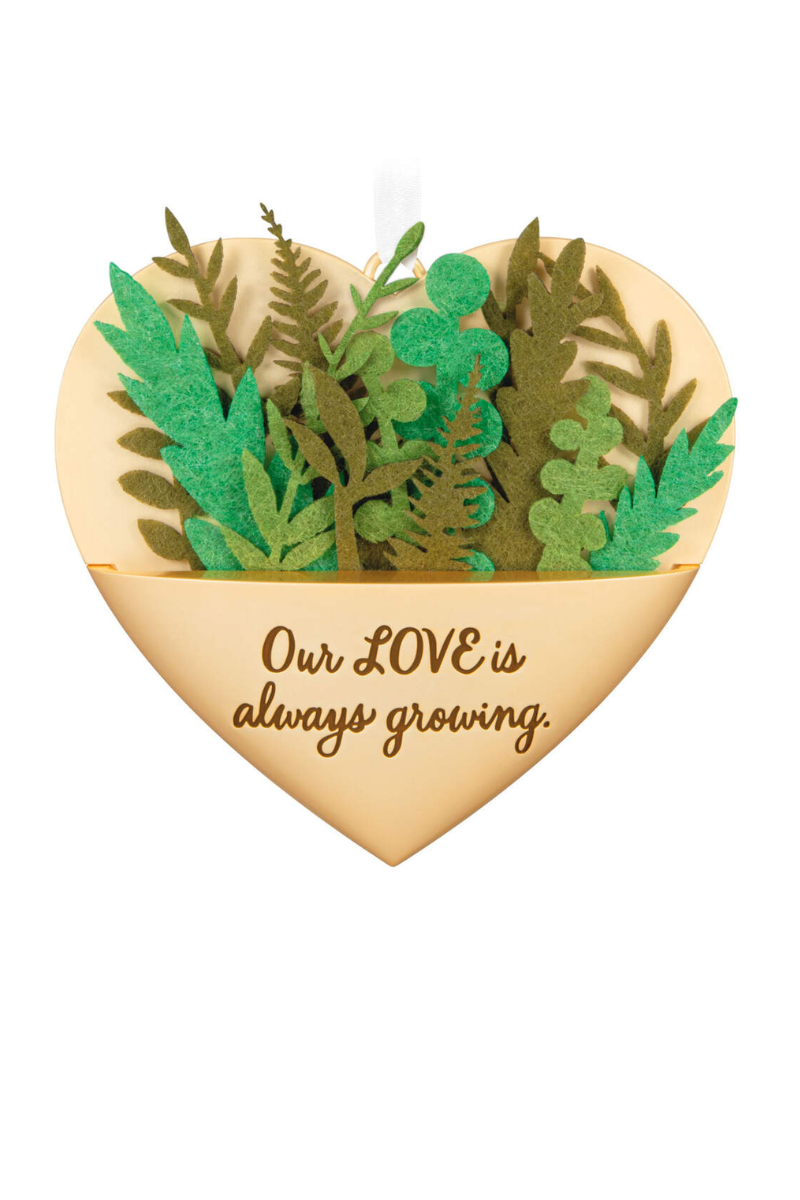 Tan 2024 Ornament - Growing In Love Metal and Fabric Ornament