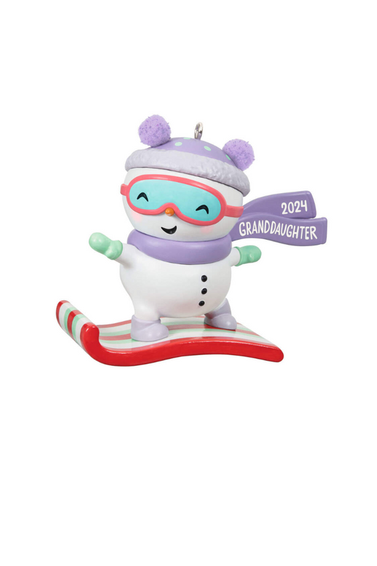 Thistle 2024 Ornament - Granddaughter Snowboarding Snowman