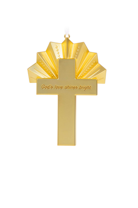 Dark Khaki 2024 Ornament - Metal God's Love Shines Bright