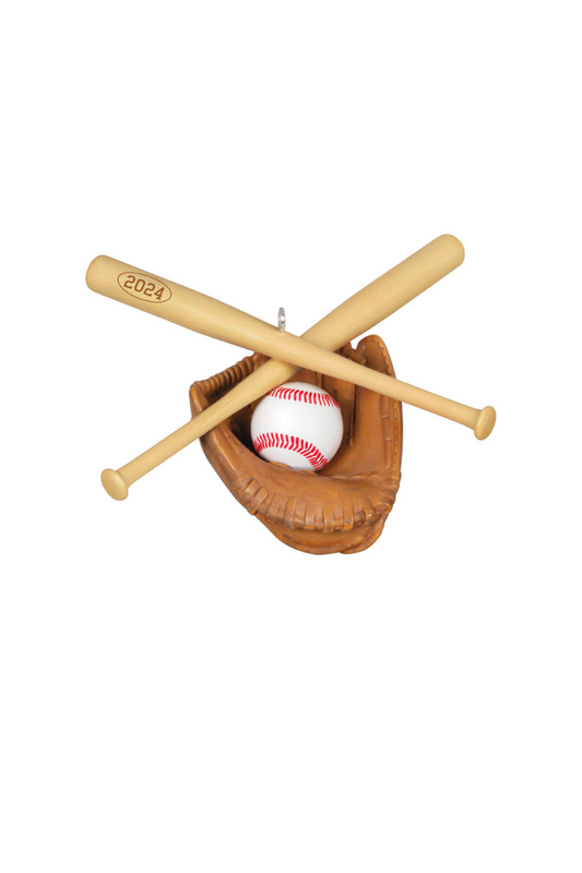 Dark Khaki 2024 Ornament - Baseball Star