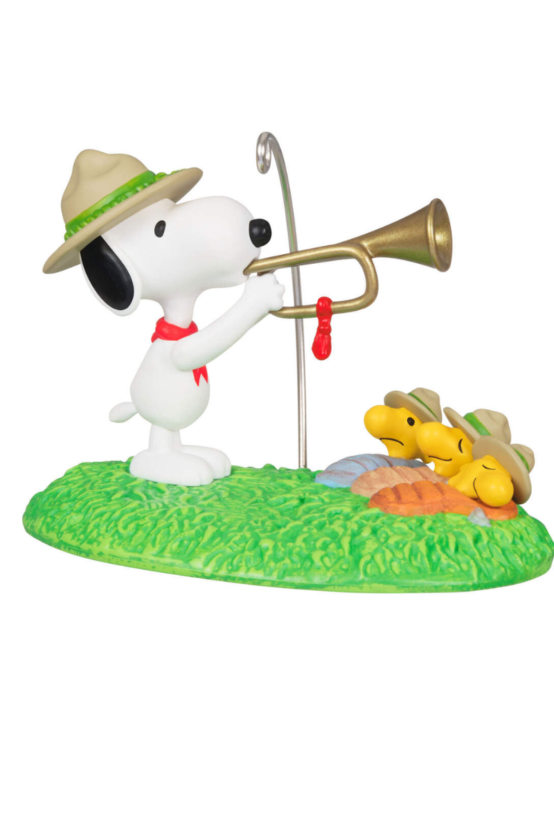 Yellow Green 2024 Ornament - The Peanuts® Gang Beagle Scouts 50th Anniversary Rise and Shine! Ornament and Pin, Set of 2