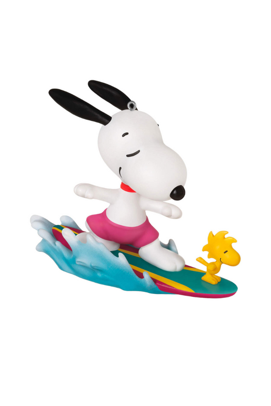 Dark Slate Gray 2024 Ornament - Snoopy Surf's Up