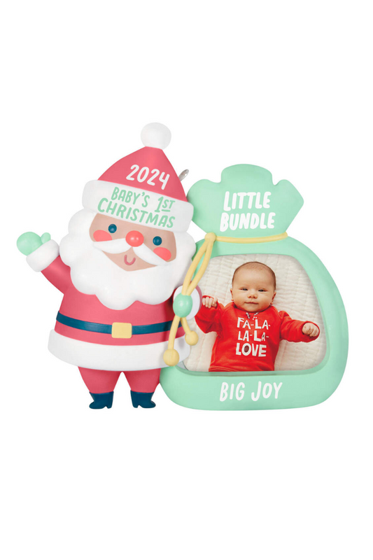 Light Gray 2024 Ornament - Little Bundle, Big Joy Photo Frame Ornament