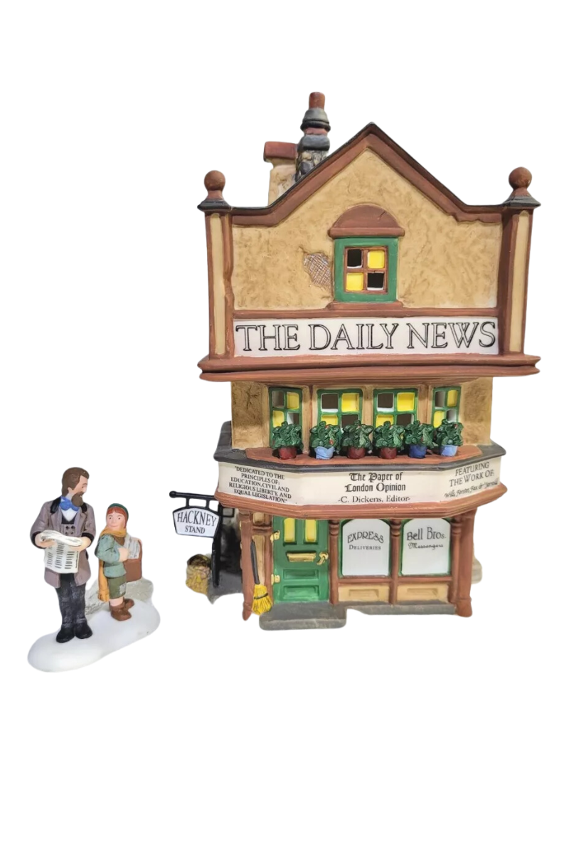 Rosy Brown Department 56 - The Daily News (Set of 2)