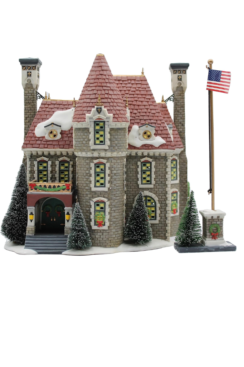 Dim Gray Department 56 Christmas in the City "The Consulate" (Set of 2)