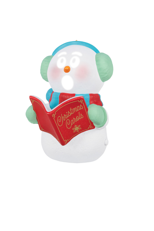 Light Gray 2024 Ornament - Caroling Snowman