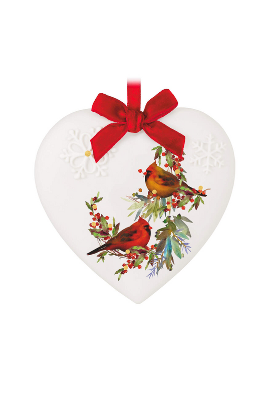 Brown 2024 Ornament - Christmas Cardinals Porcelain Ornament