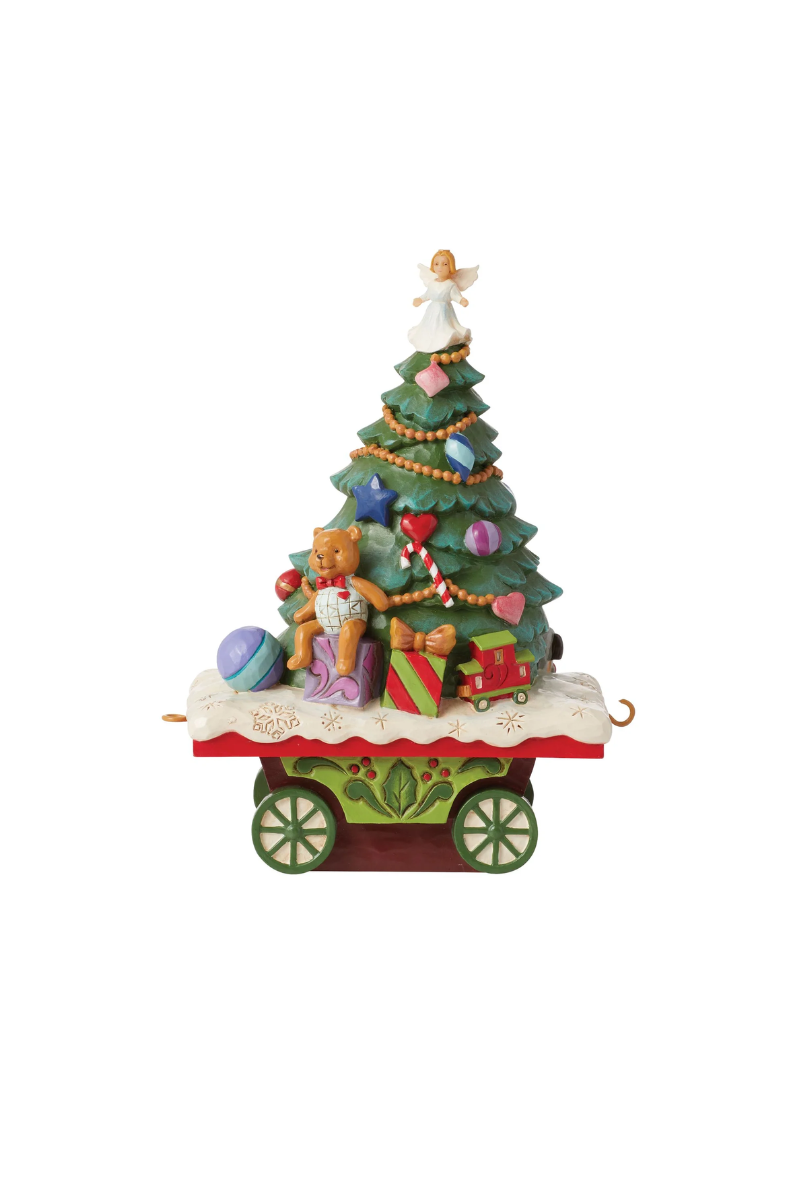 Dark Olive Green Jim Shore Christmas Tree Train Car