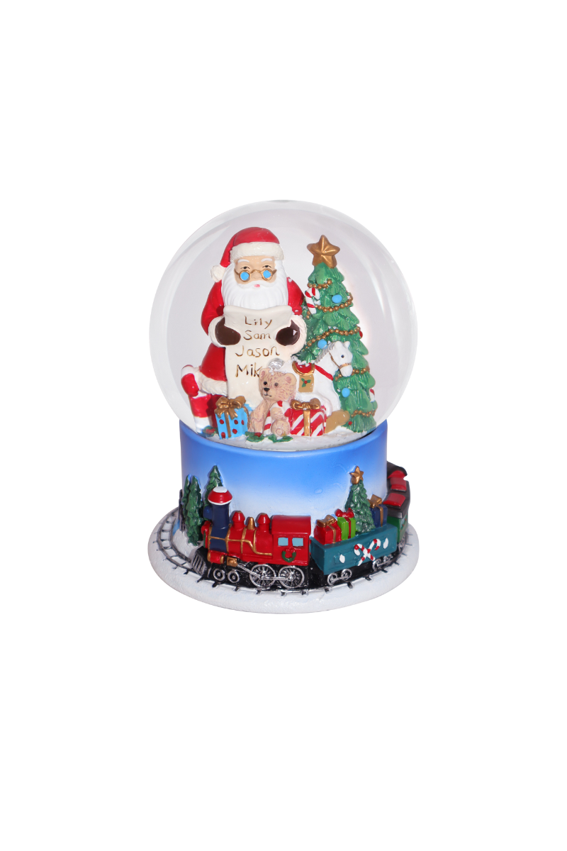 Light Gray 100MM Musical Winter Wonders Water Globe - Santa