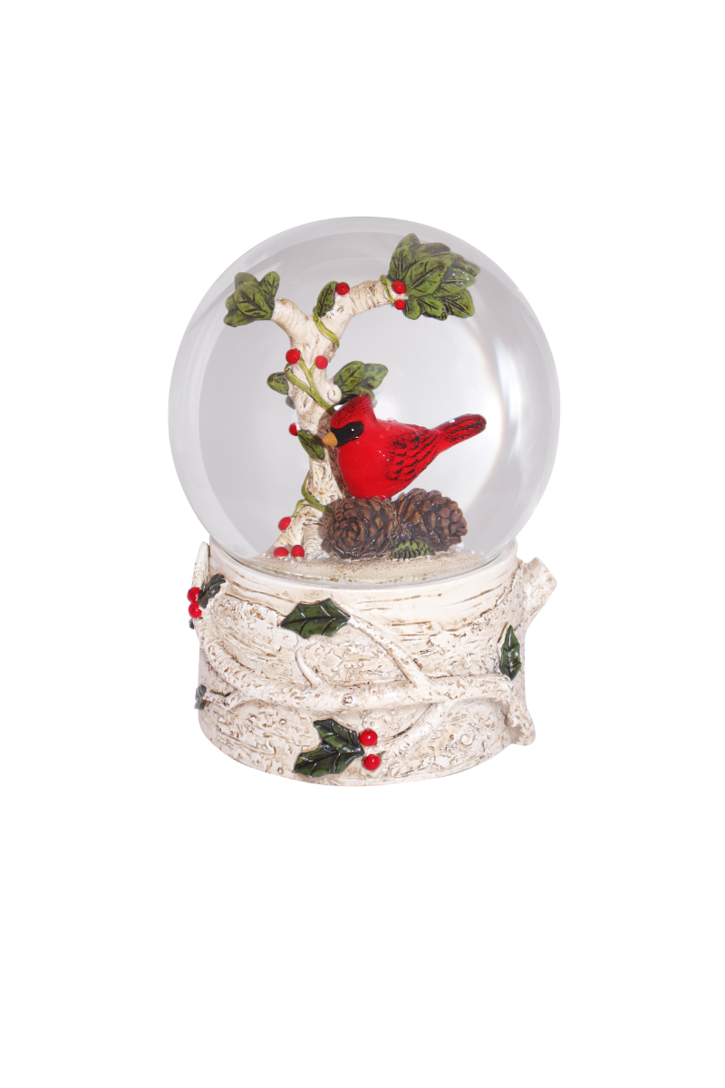 Light Gray 100MM Musical Winter Wonders Water Globe - Cardinal