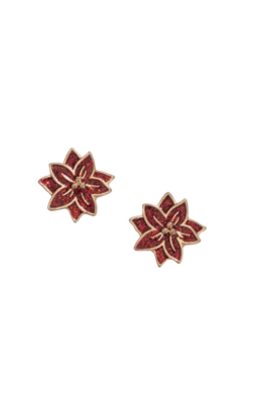 Saddle Brown Periwinkle by Barlow - Poinsettias with red glitter