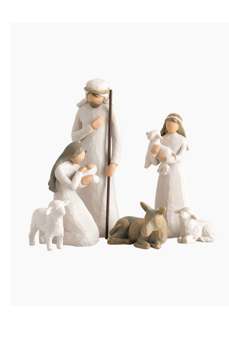 White Smoke Willow Tree Nativity S/6